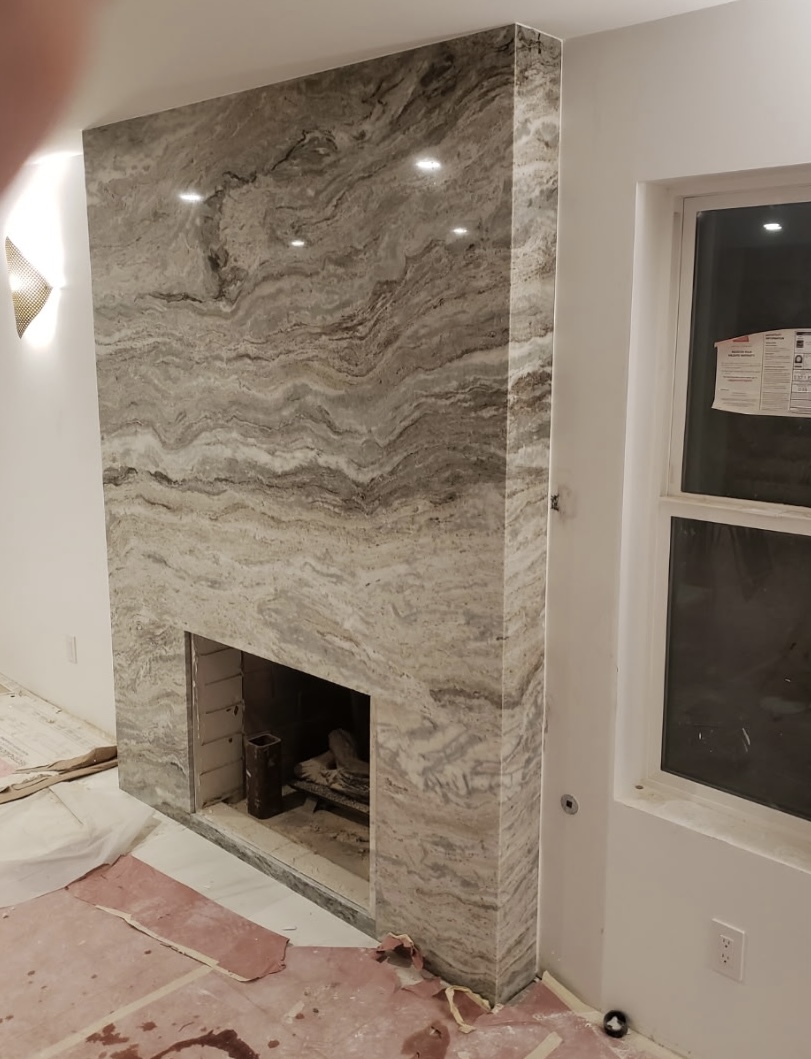 Fireplace — Gray Marble